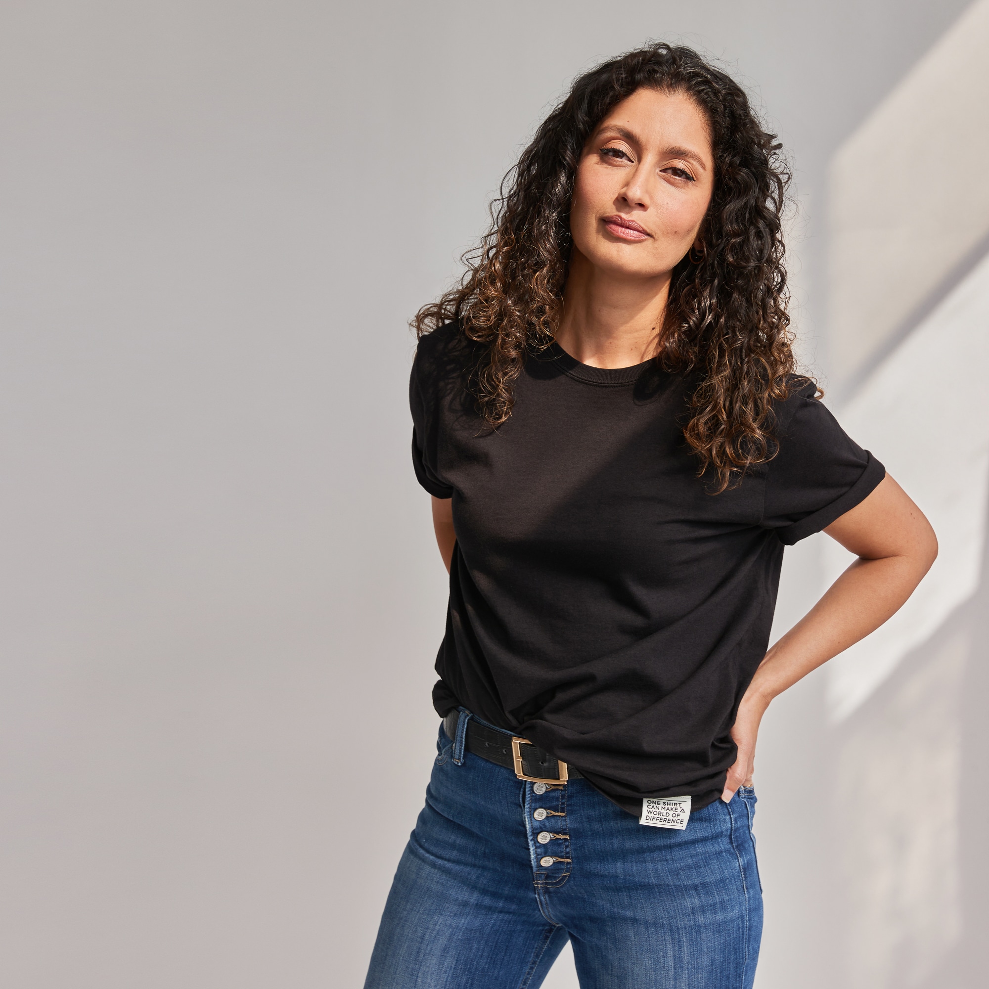 GALAXY BLACK PREMIUM ORGANIC CREW The Premium Organic Cotton Female T-Shirt by ALTER X